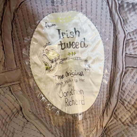 The Original Irish Walking Hat by Jonathan Richard 100% Wool Tweed Hat Vintage - Picture 6 of 6